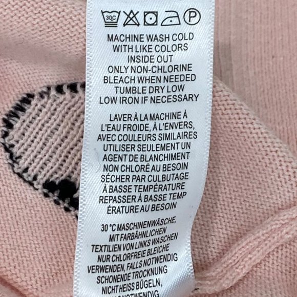 Women's Adrianna Papell Pinkish Peach Sweater with Black Hearts - Picture 16 of 16